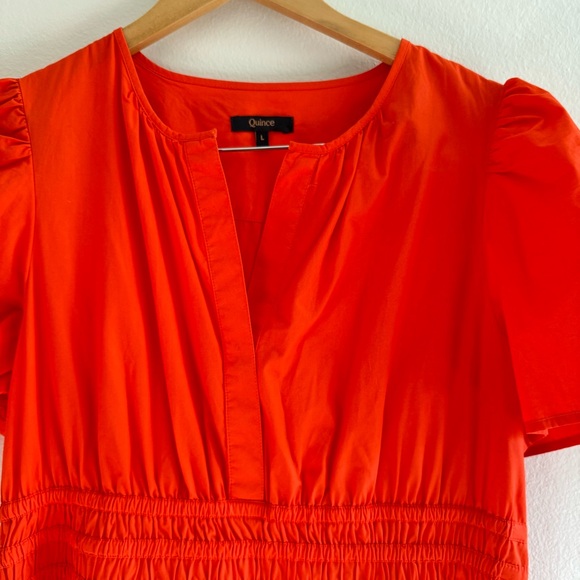 Quince 100% Organic Cotton Poplin Tiered Maxi Dress size Large - Picture 8 of 13